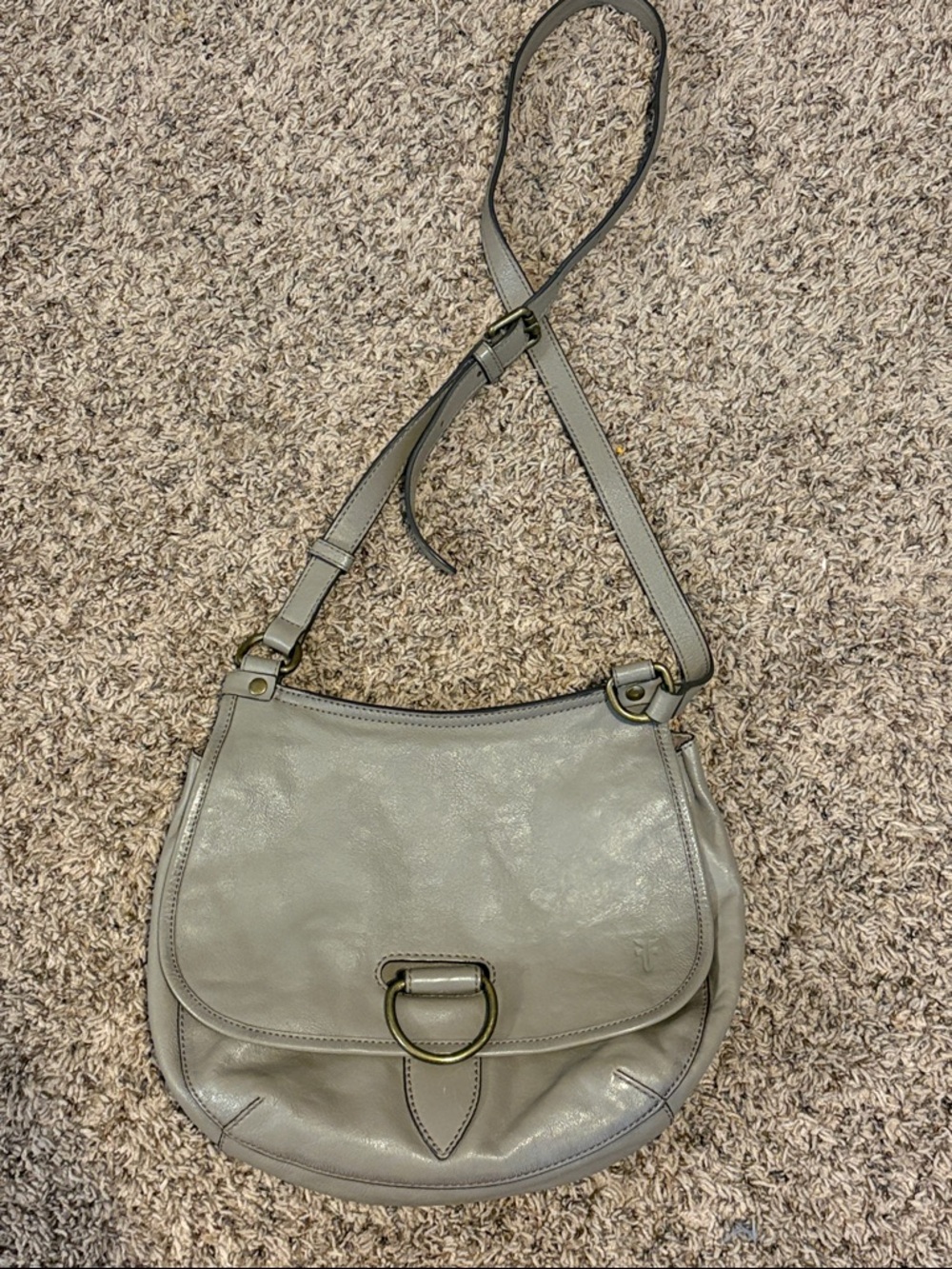 Frye Lucy Crossbody Grey Leather